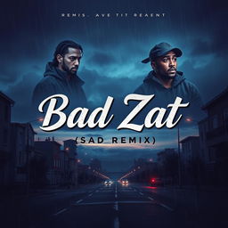 A poignant and atmospheric remix cover for a music track titled 'Bad Zat (Sad Remix)'
