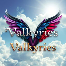 An enchanting artwork featuring the title 'Valkyries' displayed in a beautifully crafted, stylized font