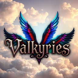 An enchanting digital artwork showcasing the title 'Valkyries' in an ornate, stylized font