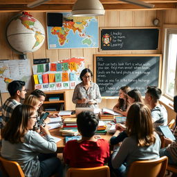 A high-quality image depicting the theme of education and language