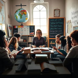 A high-quality image depicting the theme of education and language