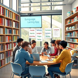 A high-quality image illustrating the concepts of education and language