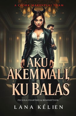 A captivating novel cover for a book titled 'Aku Kembali, Aku Balas'