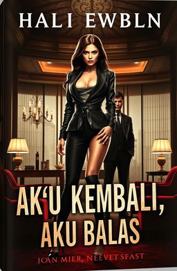 A captivating novel cover for a book titled 'Aku Kembali, Aku Balas'
