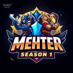 Create a dynamic and exciting logo for a Mobile Legends tournament titled 'MEHTER Season 1'