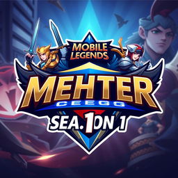 Create a dynamic and exciting logo for a Mobile Legends tournament titled 'MEHTER Season 1'