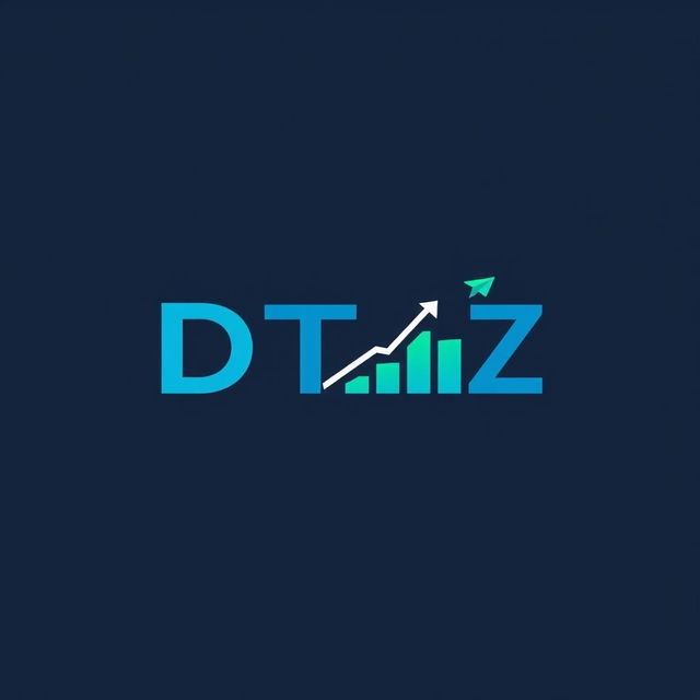 A modern and sleek logo design for a Telegram channel named 'Dear Trade Journal' or 'DTZ'