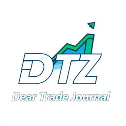 A modern and sleek logo design for a Telegram channel named 'Dear Trade Journal' or 'DTZ'