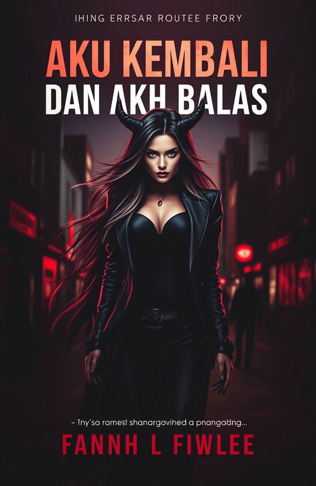 A captivating book cover for the novel titled 'AKU KEMBALI DAN AKH BALAS'