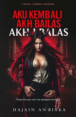 A captivating book cover for the novel titled 'AKU KEMBALI DAN AKH BALAS'