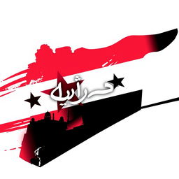 A visually striking Facebook profile picture for a channel named 'صوت سوريا' (Voice of Syria)
