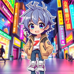 An anime-style character that resembles the user, with bright and colorful hair, expressive large eyes, and a friendly smile
