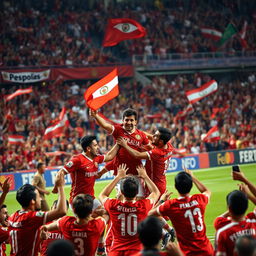 An exciting action shot of the Persepolis Football Club in a thrilling game