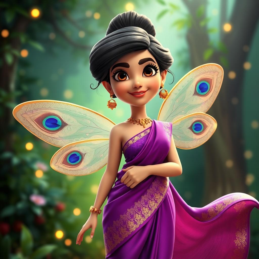 A 3D Pixar-style cartoon rendering of a fantasy fairy character resembling Priyanka Chopra