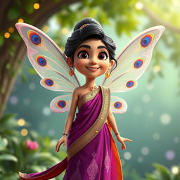 A 3D Pixar-style cartoon rendering of a fantasy fairy character resembling Priyanka Chopra