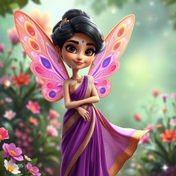 A 3D Pixar-style cartoon rendering of a fantasy fairy character resembling Deepika Padukone