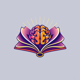 A creative logo design that incorporates an open book and a brain, symbolizing knowledge and intelligence