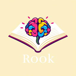 A book logo featuring an open book with a colorful brain illustration emerging from the pages