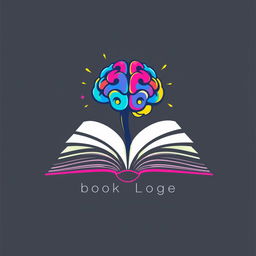 A book logo featuring an open book with a colorful brain illustration emerging from the pages
