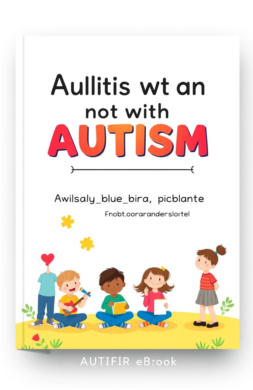 A vibrant and engaging book cover design for an educational eBook aimed at children with autism