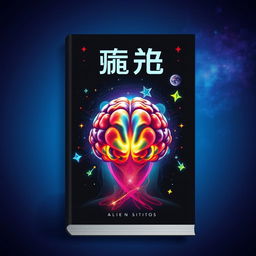 A book cover design that features a visually striking image of an alien brain, symbolizing the concept of an alien invasion