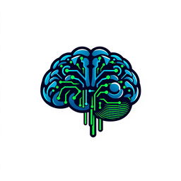 A logo design featuring a stylized brain, creatively incorporating elements that symbolize intelligence and knowledge