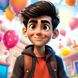 A vibrant 3D Pixar-style cartoon illustration of a young man resembling Sidharth Malhotra, showcasing his signature features such as dark hair and charming smile