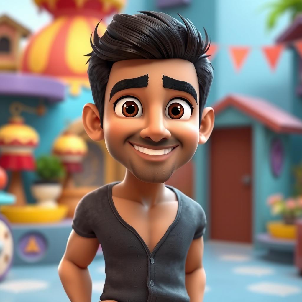 A 3D Pixar-style cartoon representation of the Indian actor John Abraham
