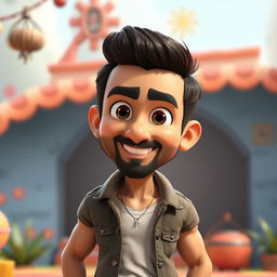 A 3D Pixar-style cartoon representation of the Indian actor John Abraham