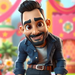 A 3D Pixar-style cartoon representation of the Indian actor John Abraham