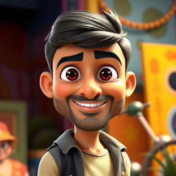 A 3D Pixar-style cartoon representation of the Indian actor John Abraham