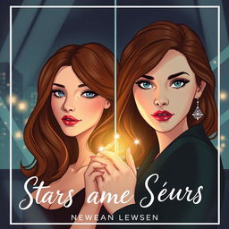 A book cover illustration for a novel titled 'Stars ou Ames Sœurs'