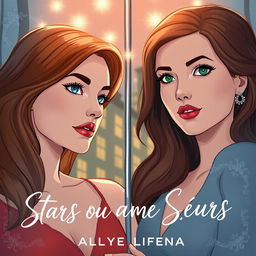 A book cover illustration for a novel titled 'Stars ou Ames Sœurs'