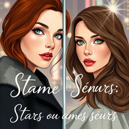 A book cover illustration for a novel titled 'Stars ou Ames Sœurs'