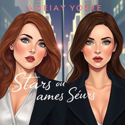 A book cover illustration for a novel titled 'Stars ou Ames Sœurs'