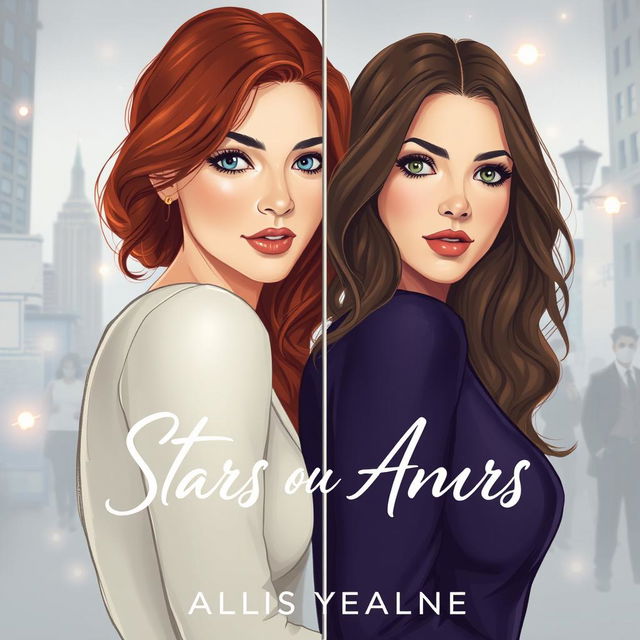A book cover illustration for a novel titled 'Stars ou Ames Sœurs'