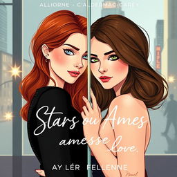 A book cover illustration for the novel 'Stars ou Ames Sœurs'