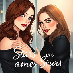 A book cover illustration for the novel 'Stars ou Ames Sœurs'
