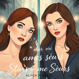 A book cover illustration for the novel 'Stars ou Ames Sœurs'