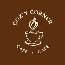 A modern cafe logo design, featuring the name 'Cozy Corner Cafe' in stylish, elegant typography