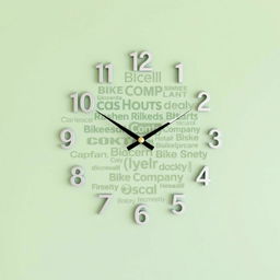 A stylish wall clock featuring a light green background