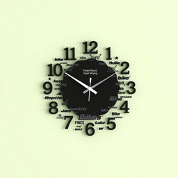 A stylish wall clock featuring a light green background