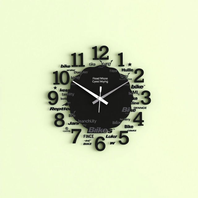 A stylish wall clock featuring a light green background
