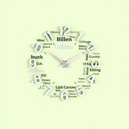 A stylish wall clock featuring a light green background