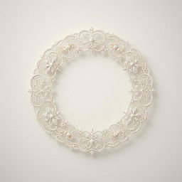 A thin circular design, showcasing elegant and intricate patterns that might resemble lace or fine filigree