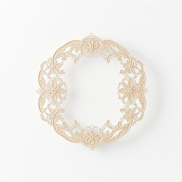 A thin circular design, showcasing elegant and intricate patterns that might resemble lace or fine filigree