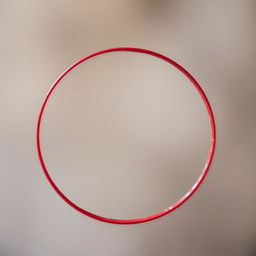 A thin, delicate circle shaped like a pomegranate, showcasing its unique round form and intricate texture, with a vibrant red color and subtle highlights that suggest a shiny surface
