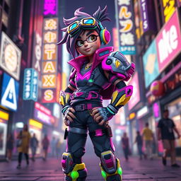 A vibrant and intricate 3D character standing confidently in a dynamic pose