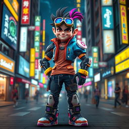 A vibrant and intricate 3D character standing confidently in a dynamic pose