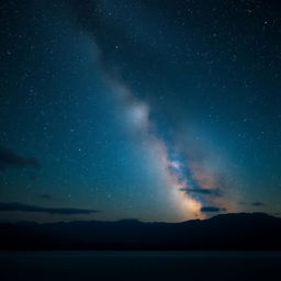 A breathtaking view of a starry sky, with countless twinkling stars scattered across the deep indigo canvas of night